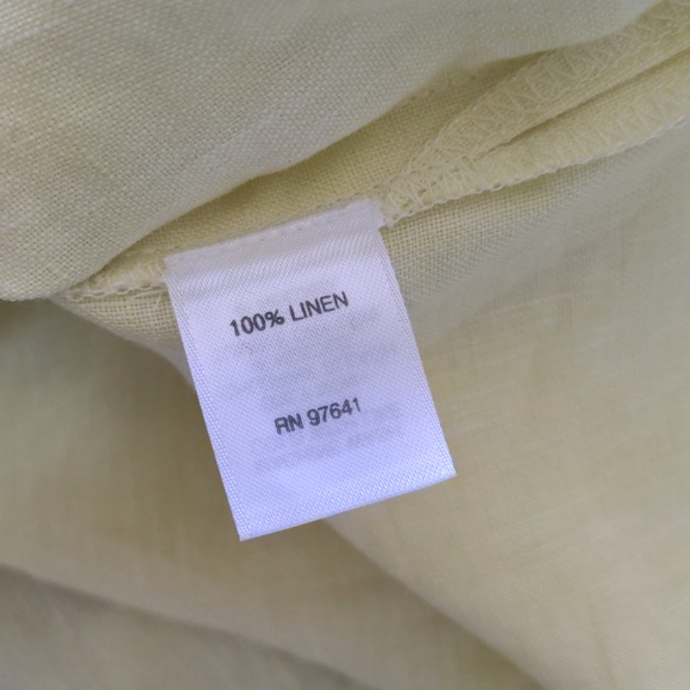 J. JILL PURE JILL | 100% Linen Top Short Sleeves Crew Neck, Yellow, Womens L - Picture 7 of 11